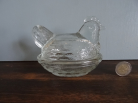 Dekselschaaltje kip - glas - VERKOCHT