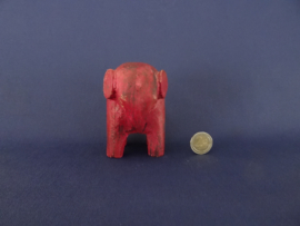 Vintage houten olifantje - olifant - rood - hout