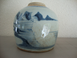 Grote gemberpot - blauw wit - VERKOCHT