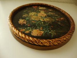 Ovaal schilderij bloemen - VERKOCHT