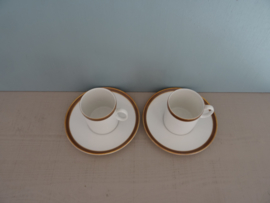 Kop en schotels - wit/goud - Thomas Germany - Set van 2 - VERKOCHT