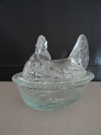 Dekselschaaltje kip - glas - VERKOCHT