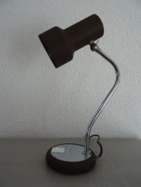 Klein bureaulampje - bruin - vintage - VERKOCHT