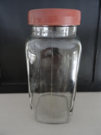 Vintage voorraadpot - glas - bakeliet deksel - VERKOCHT