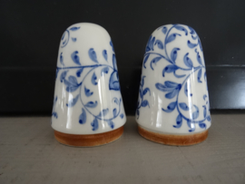 Peper- en zoutstel - blauw/wit - VERKOCHT