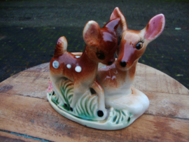 Vintage bloempotje beeldje hertjes - VERKOCHT