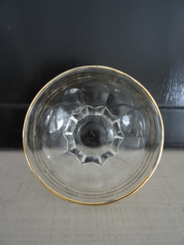 Vintage glazen schaaltjes / gouden randje- Hollywood regency - VERKOCHT