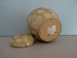 Dekselpotje - metaal - goud/groen