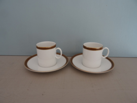 Kop en schotels - wit/goud - Thomas Germany - Set van 2 - VERKOCHT