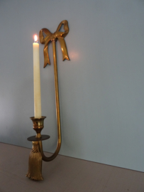 Wandkandelaar - koper of messing - strik - VERKOCHT