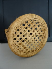 Vintage (planten)krukje - rotan - VERKOCHT