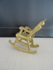 Miniatuur schommelstoel - koper of messing - VERKOCHT