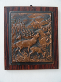 Vintage schilderijtje hert - herten - VERKOCHT