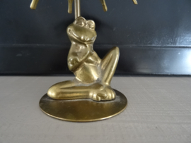 Vintage - kikker - koper of messing - VERKOCHT