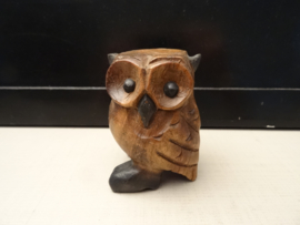Beeldje uiltje - hout - VERKOCHT