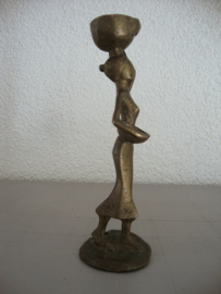 Koperen beeldje - vrouw - VERKOCHT