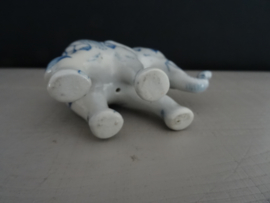 Beeldje olifant - blauw/wit - VERKOCHT