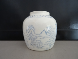 Oud gemberpotje - blauw/wit -  VERKOCHT