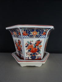 Bloempot met onderschotel - Chinees - VERKOCHT