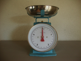 Keukenweegschaal tot 5 kilo - retrolook - lichtblauw - VERKOCHT