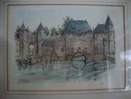 Litho Koppelpoort Amersfoort - Jos van Dijk - VERKOCHT