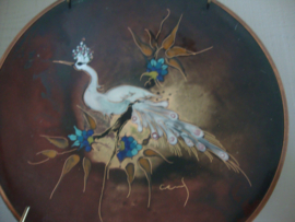 Vintage wandbordje - vogel - VERKOCHT