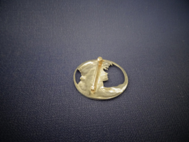 Broche - Art Nouveau - Dame met hoed