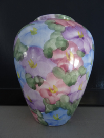Vintage vaas - kleur - bloemen - VERKOCHT