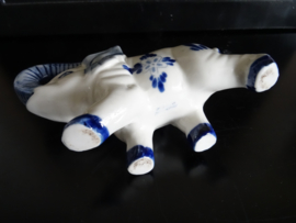 Beeldje olifant - Delfts blauw - handpainted - VERKOCHT