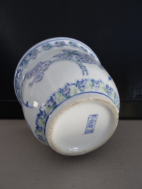 Bloempot Chinees - vintage - pastelkleuren - VERKOCHT