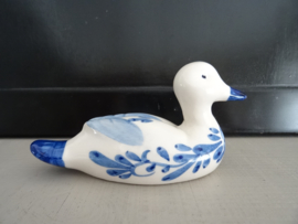 Beeldje eend - Delfts blauw - handpainted -  VERKOCHT