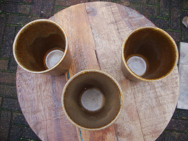 Mokken - keramiek - bruin - Frankrijk - VERKOCHT