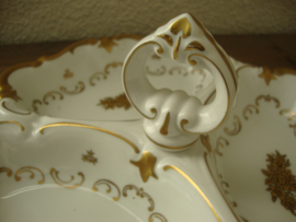Schaal 3-vaks - goud/wit - Fine China - Germany - VERKOCHT