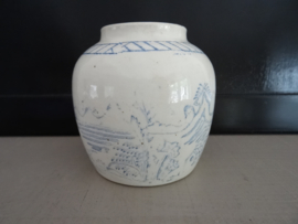 Oud gemberpotje - blauw/wit -  VERKOCHT
