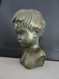 Beeldje - kinderkopje - groen - VERKOCHT