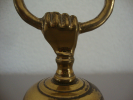 Koperen tafelbel met hand - VERKOCHT