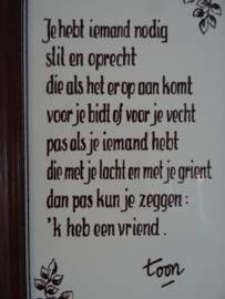 Tegel - Teksttegel - Toon Hermans - VERKOCHT