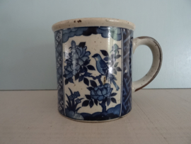 Mok - spikkel - blauw wit bruin - VERKOCHT