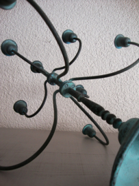 Metalen kandelaar - groen - 9 kaarsen - VERKOCHT