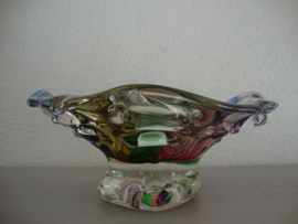 Zware glazen schaal - kleur - VERKOCHT