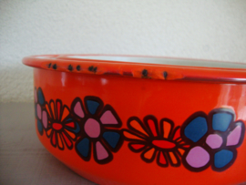 Vintage emaille schaaltjes - Brabantia - oranje - VERKOCHT