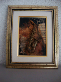 3D schilderijtje saxofoon - VERKOCHT