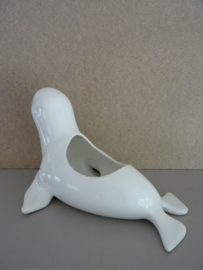 Grote vintage bloempot zeehond - GERESERVEERD