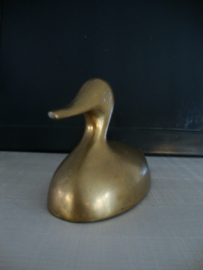 Koperen / messing eend - vintage - VERKOCHT