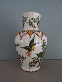 Vaas - vogel en bloemen - VERKOCHT