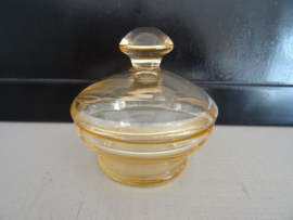 Vintage glazen potje - dekselpotje - VERKOCHT