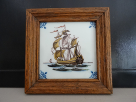 Wandtegel Makkum - zeilschip - VERKOCHT