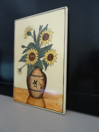 Tegel - wandtegel - zonnebloemen - Mosa Holland - VERKOCHT