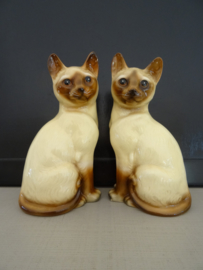 Beelden siamees (set) - siamezen - poes - poezen - kat - katten - VERKOCHT