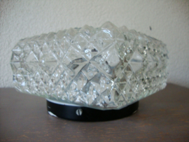 Vintage glazen plafonniere - glas - vierkant - VERKOCHT